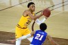 Nov 29, 2020; Tempe, Arizona, USA; Arizona State Sun Devils forward Marcus Bagley (23) controls the ball against Houston Baptist Huskies guard Pedro Castro (21) during the second half at Desert Financial Arena (Tempe).