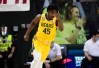 Jan 6, 2021; Waco, Texas, USA; Baylor Bears guard Davion Mitchell (45) reacts after scoring during the first half against the Oklahoma Sooners at Ferrell Center. 