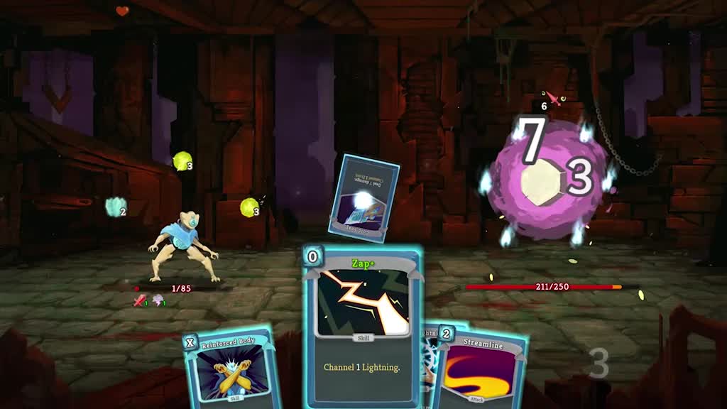 An enemy encounter in Slay the Spire
