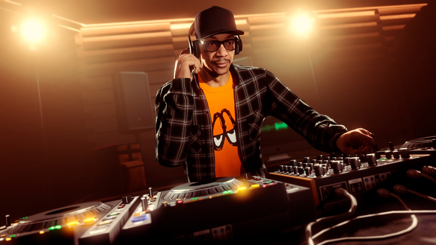 A DJ mixing in GTA Online
