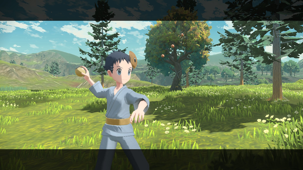 The start of a battle in Pokémon Legends: Arceus