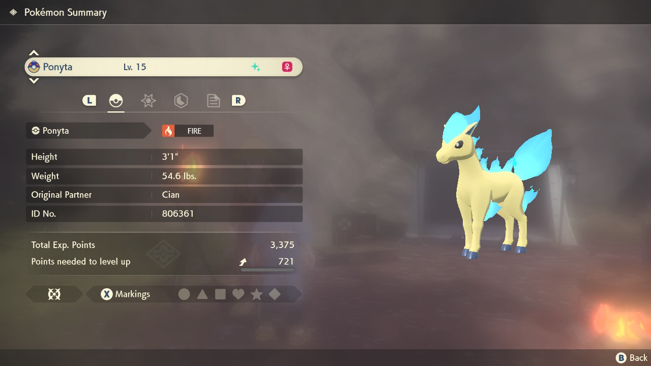 Shiny Ponyta in Pokémon Legends: Arceus