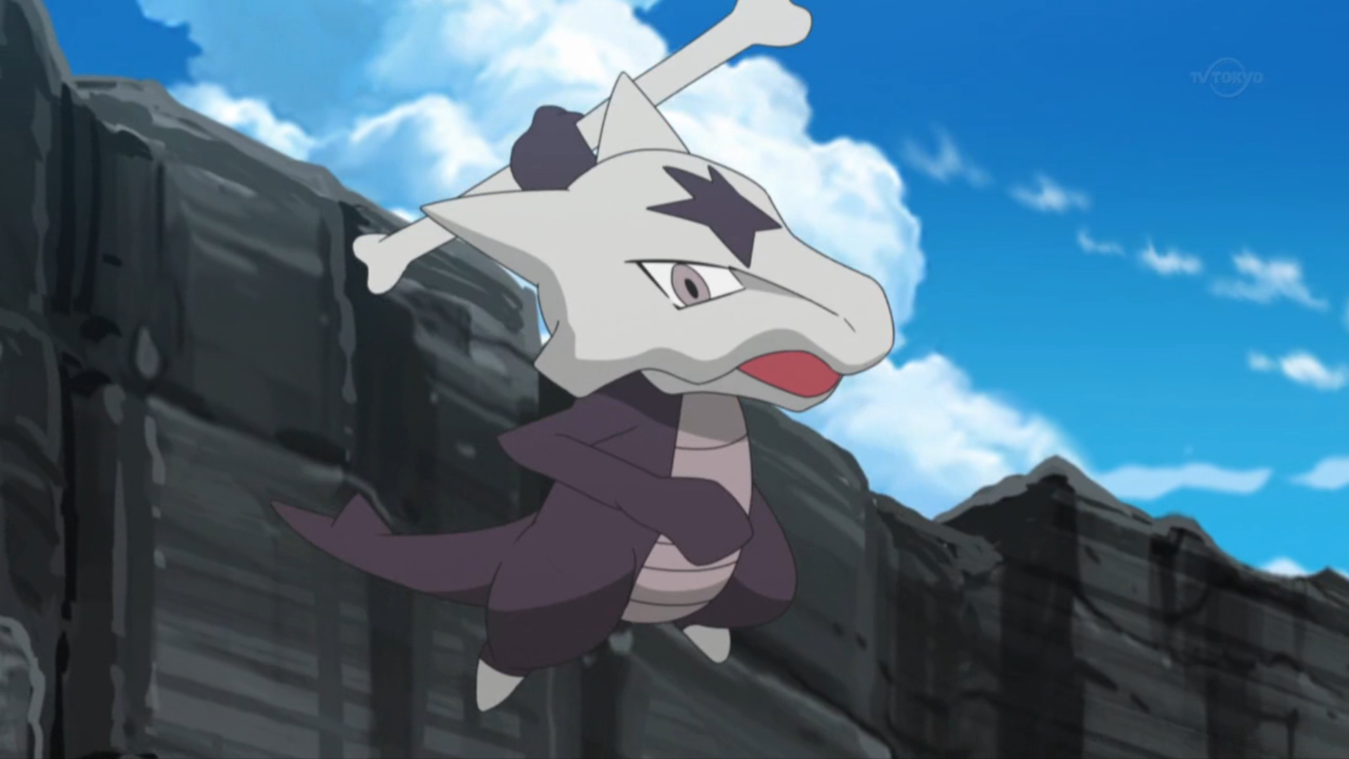 Alolan Marowak attacking in Pokémon