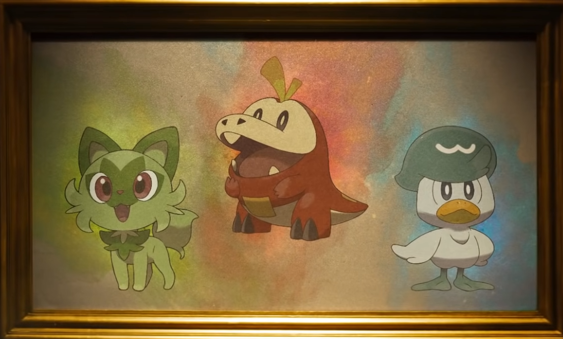 Sprigatito, Fuecoco, and Quaxly