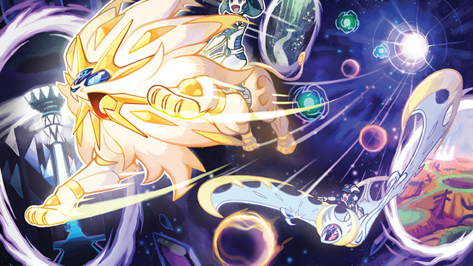 Pokemon Ultra Sun & Moon riding through ultra spacew