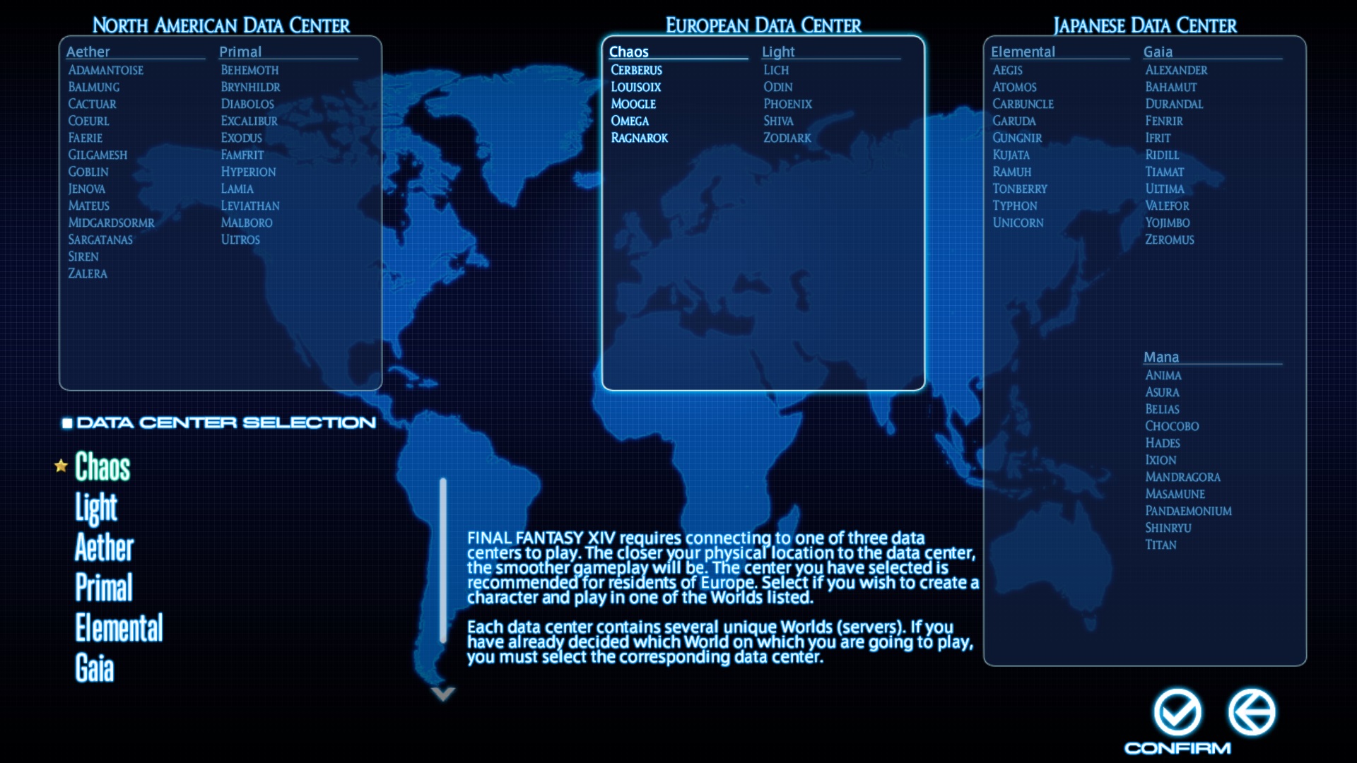 FFXIV Data Centres
