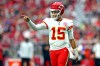 Sep 11, 2022; Glendale, Arizona, USA; Kansas City Chiefs quarterback Patrick Mahomes (15) reacts during the second half against the Arizona Cardinals at State Farm Stadium.