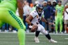 Sep 12, 2022; Seattle, Washington, USA; Denver Broncos quarterback Russell Wilson (3) looks to pass against the Seattle Seahawks during the first quarter at Lumen Field.
