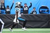 Sep 25, 2022; Charlotte, North Carolina, USA; Carolina Panthers wide receiver Laviska Shenault Jr. (15) runs for a touchdown in the fourth quarter at Bank of America Stadium. 