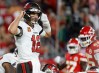 Oct 2, 2022; Tampa, Florida, USA;Tampa Bay Buccaneers quarterback Tom Brady (12) calls a play against the Kansas City Chiefs during the first half at Raymond James Stadium.