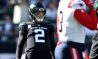 Oct 30, 2022; East Rutherford, New Jersey, USA; New York Jets quarterback Zach Wilson (2) reacts after an incomplete pass during the second quarter against the New England Patriots at MetLife Stadium.