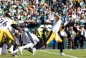 Oct 30, 2022; Philadelphia, Pennsylvania, USA; Pittsburgh Steelers quarterback Kenny Pickett (8) passes the ball in front of Philadelphia Eagles defensive end Josh Sweat (94) during the second quarter at Lincoln Financial Field. 