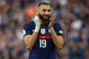 FILE - France's Karim Benzema, right, reacts during the UEFA Nations League soccer match between France and Denmark at the Stade de France in Saint Denis near Paris, France, Friday, June 3, 2022.