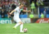 July 11, 2018; Moscow, Russia; England forward Harry Kane (9) controls the ball against Croatia during the first half in the semifinals of the FIFA World Cup 2018 at Saint Petersburg Stadium.
