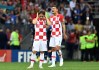 July 15, 2018; Moscow, Russia; Croatia midfielder Luka Modric (10) and defender Dejan Lovren (6) react against France in the final of the FIFA World Cup 2018 at Luzhniki Stadium. 