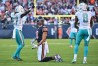 Nov 6, 2022; Chicago, Illinois, USA; Chicago Bears wide receiver Chase Claypool (10) looks for a call from the referee after Miami Dolphins defensive back Keion Crossen (27) and safety Jevon Holland (8) break up a pass in the fourth quarter at Soldier Field. Miami defeated Chicago 35-32.