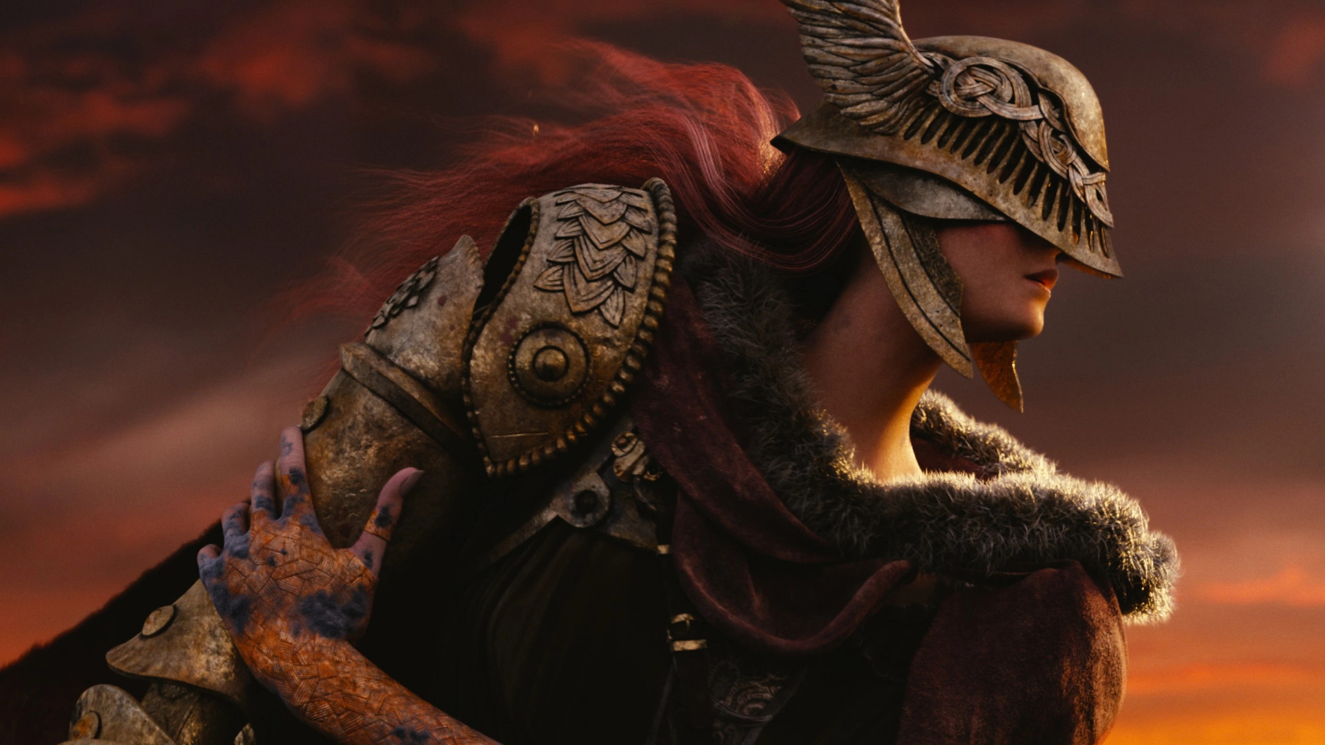 Upcoming Elden Ring concert puts a jazzy spin on the RPG's soundtrack: A red-haired woman clad in gold armor clasps her left hand, splotched with rotting skin, to her right shoulder