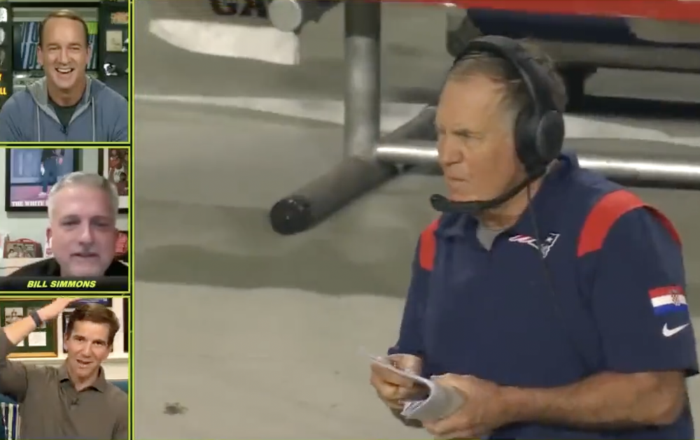 Manningcast, Cardinals-Patriots 2022, Bill Simmons and the Mannings