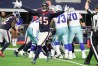 Dec 11, 2022; Arlington, Texas, USA; Houston Texans linebacker Ogbonnia Okoronkwo (45) reacts after a turnover by the Dallas Cowboys during the second half at AT&T Stadium.
