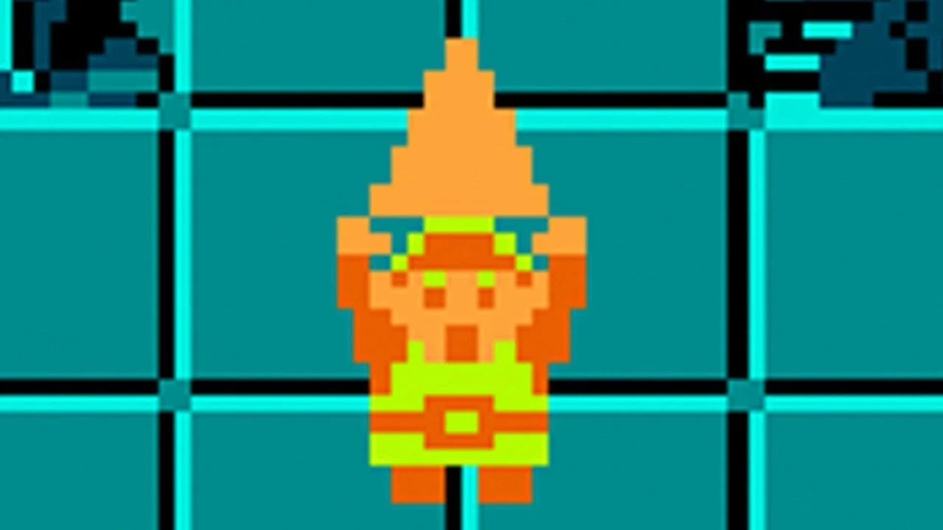 This modder put The Legend of Zelda in VR, DOOM style: A pixel man in a green tunic and hat is holding a golden triangle over his head