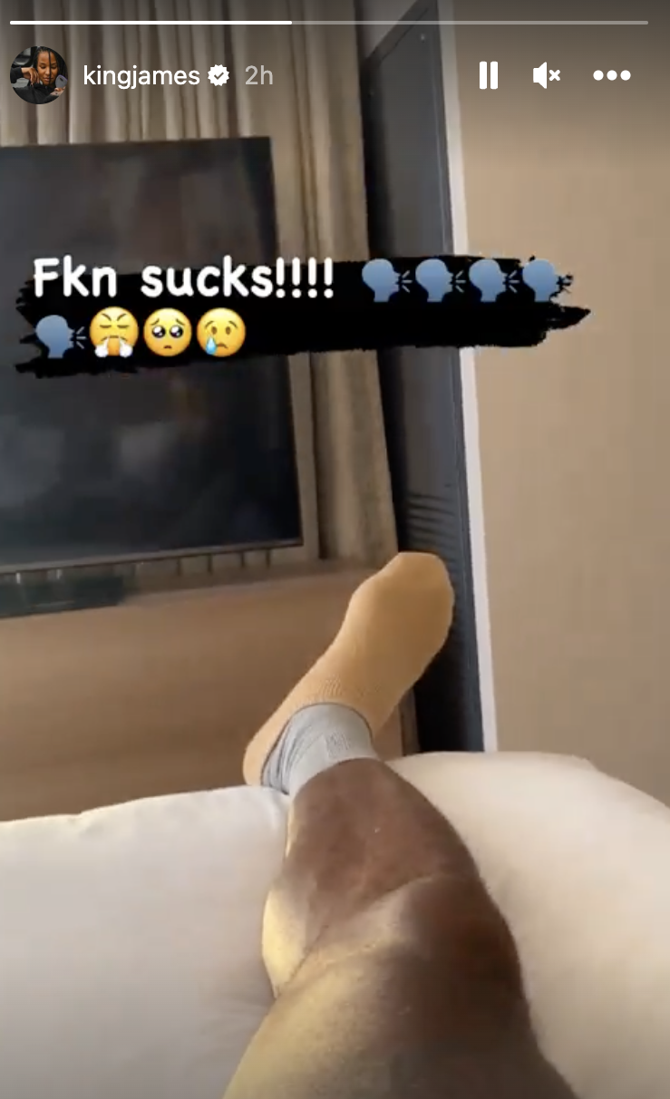 LeBron James posts an upset Instagram story about his foot injury