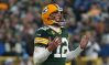 Aaron Rodgers' exasperated reaction after throwing INT vs. Lions 2023