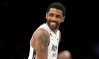 Jan 26, 2023; Brooklyn, New York, USA; Brooklyn Nets guard Kyrie Irving (11) reacts during the fourth quarter against the Detroit Pistons at Barclays Center.