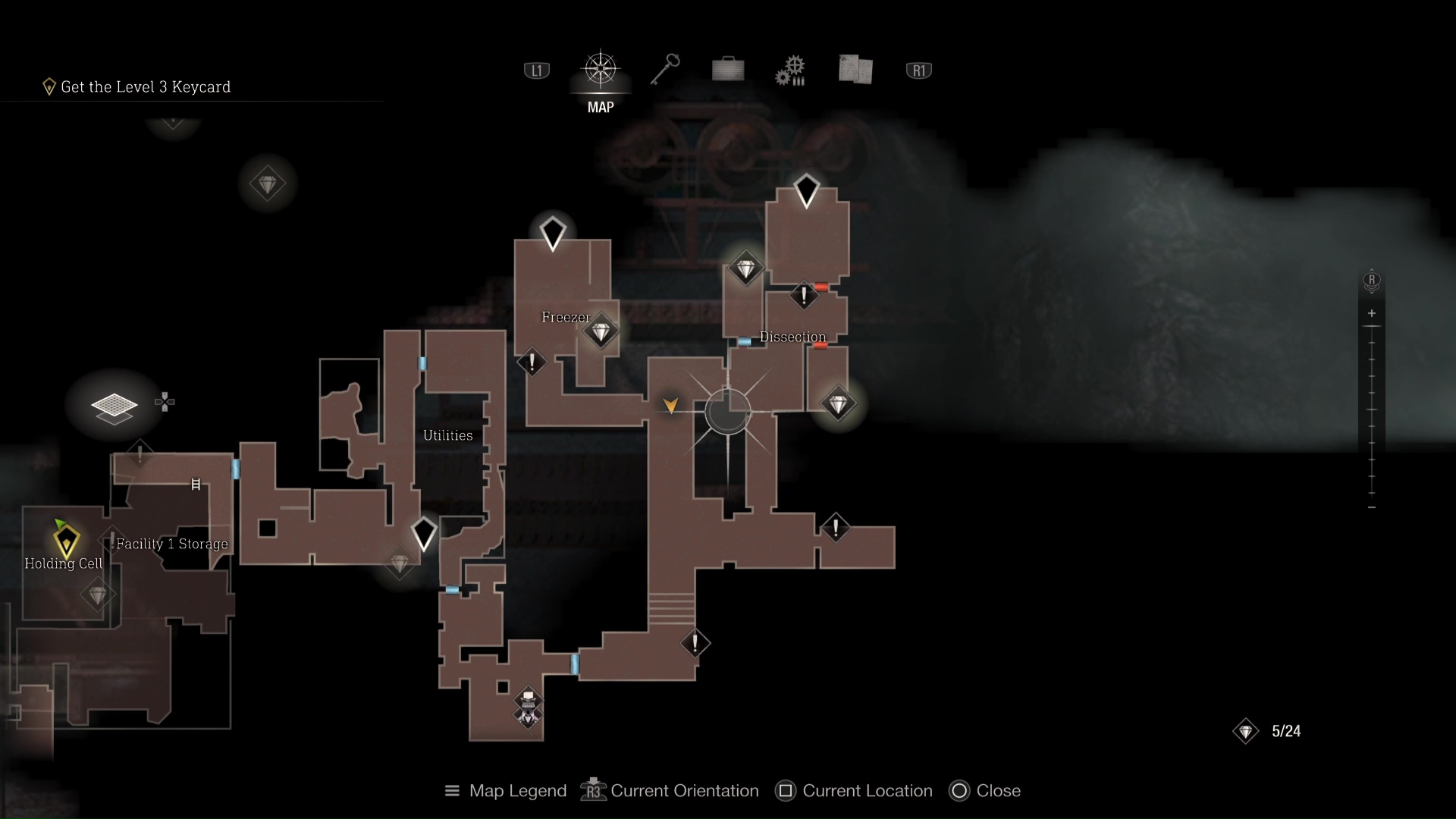 RE4R Laboratory map