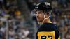 Mar 25, 2023; Pittsburgh, Pennsylvania, USA; Pittsburgh Penguins center Sidney Crosby (87) looks on against the Washington Capitals during the first period at PPG Paints Arena.