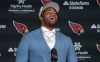 Paris Johnson Jr. answers questions during a news conference on April 28, 2023, at the Arizona Cardinals training center in Tempe.
