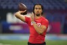 C.J. Stroud throws a ball during the 2023 NFL Scouting Combine.