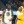 Draymond Green celebrates as LeBron James runs up the floor.