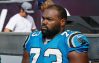 Oct 4, 2015; Tampa, FL, USA; Carolina Panthers tackle Michael Oher (73) sits on the bench during the fourth quarter of an NFL football game against the Tampa Bay Buccaneers at Raymond James Stadium. Carolina won 37-23.