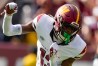 Sep 10, 2023; Landover, Maryland, USA; Washington Commanders cornerback Emmanuel Forbes (13) reacts after the Arizona Cardinals had an incomplete pass during the 4th quarter at FedExField. 