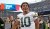 Green Bay Packers quarterback Jordan Love (10) is all smiles after their 38-20 win over the Chicago Bears on Sunday, Sept. 10, 2023 at Soldier Field in Chicago.