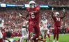 Arizona Cardinals running back James Conner (6) scores a touchdown against the New York Giants at State Farm Stadium in Glendale on Sept. 17, 2023.
