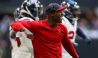 Oct 8, 2023; Atlanta, Georgia, USA; Houston Texans head coach DeMeco Ryans reacts after a turnover against the Atlanta Falcons in the second half at Mercedes-Benz Stadium.