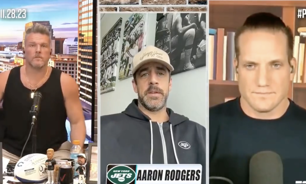 Aaron Rodgers on the Pat McAfee Show, November 28, 2023