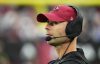 Arizona Cardinals head coach Jonathan Gannon reacts after a touchdown by the Los Angeles Rams in the second half at State Farm Stadium in Glendale on Nov. 26, 2023.