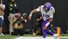 Nov 5, 2023; Atlanta, Georgia, USA; Minnesota Vikings quarterback Joshua Dobbs (15) reacts after running for a touchdown against the Atlanta Falcons during the second half at Mercedes-Benz Stadium. Mandatory Credit: Dale Zanine-USA TODAY Sports