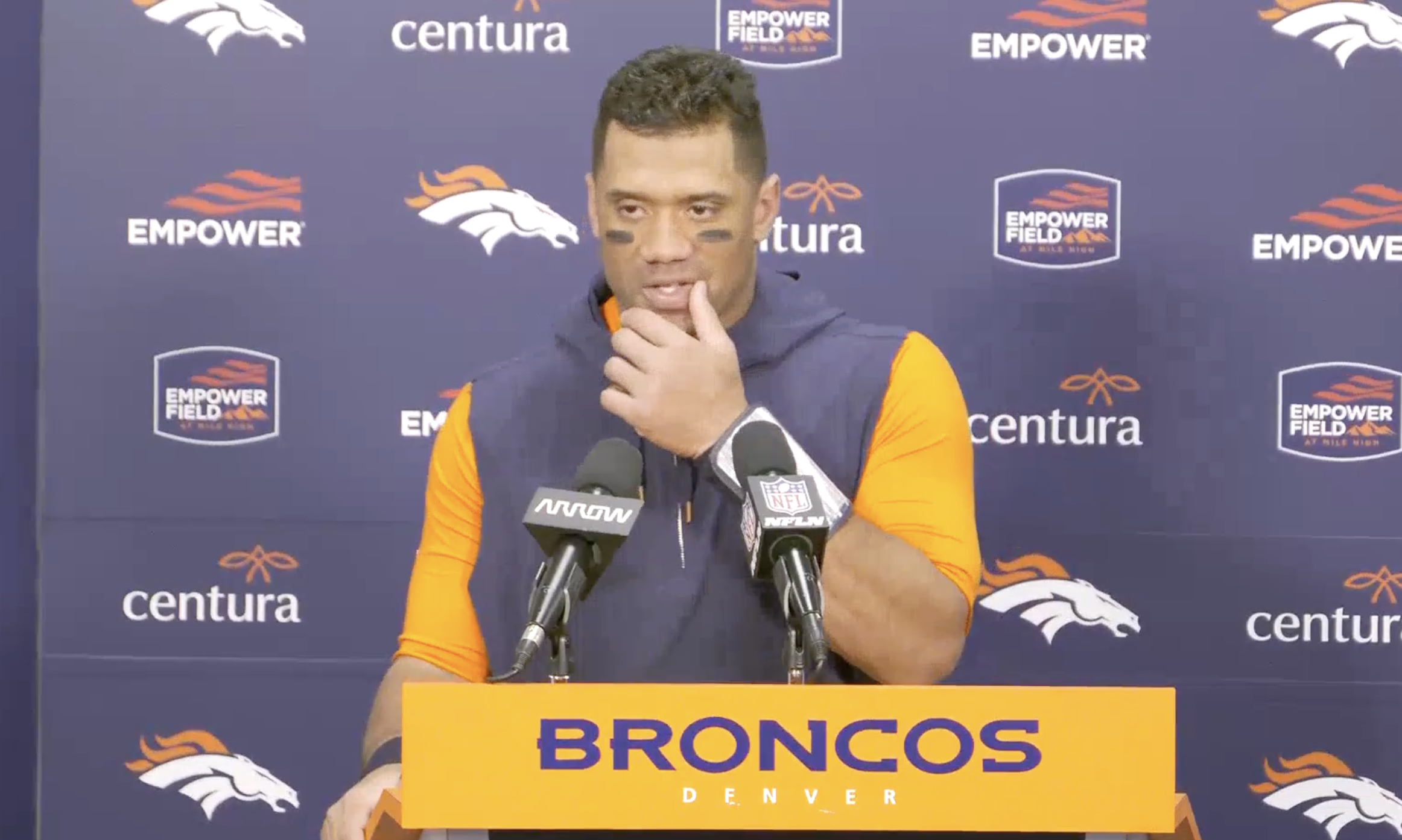 Russell Wilson postgame press conference, Broncos-Patriots, 2023