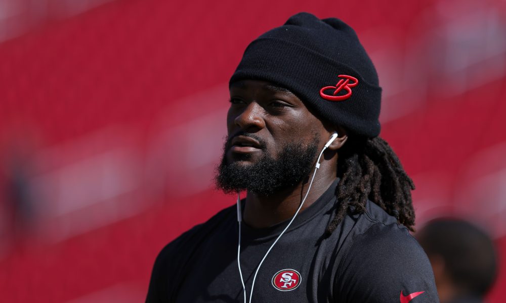 Oct 1, 2023; Santa Clara, California, USA; San Francisco 49ers wide receiver Brandon Aiyuk (11) warms up before the game against the Arizona Cardinals at Levi's Stadium.