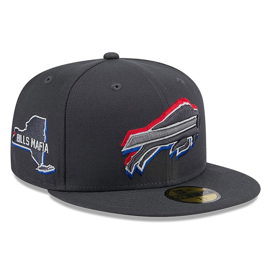 Buffalo Bills New Era Official 2024 NFL Draft On Stage 59FIFTY Fitted Hat - Graphite