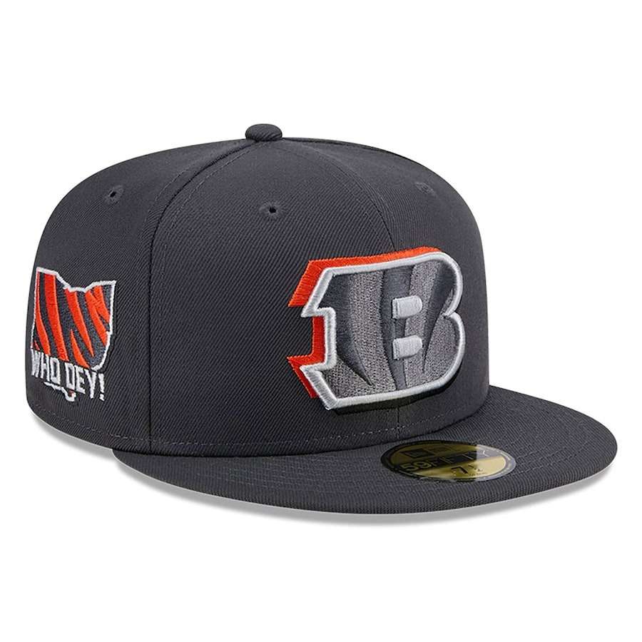 Cincinnati Bengals New Era Official 2024 NFL Draft On Stage 59FIFTY Fitted Hat - Graphite