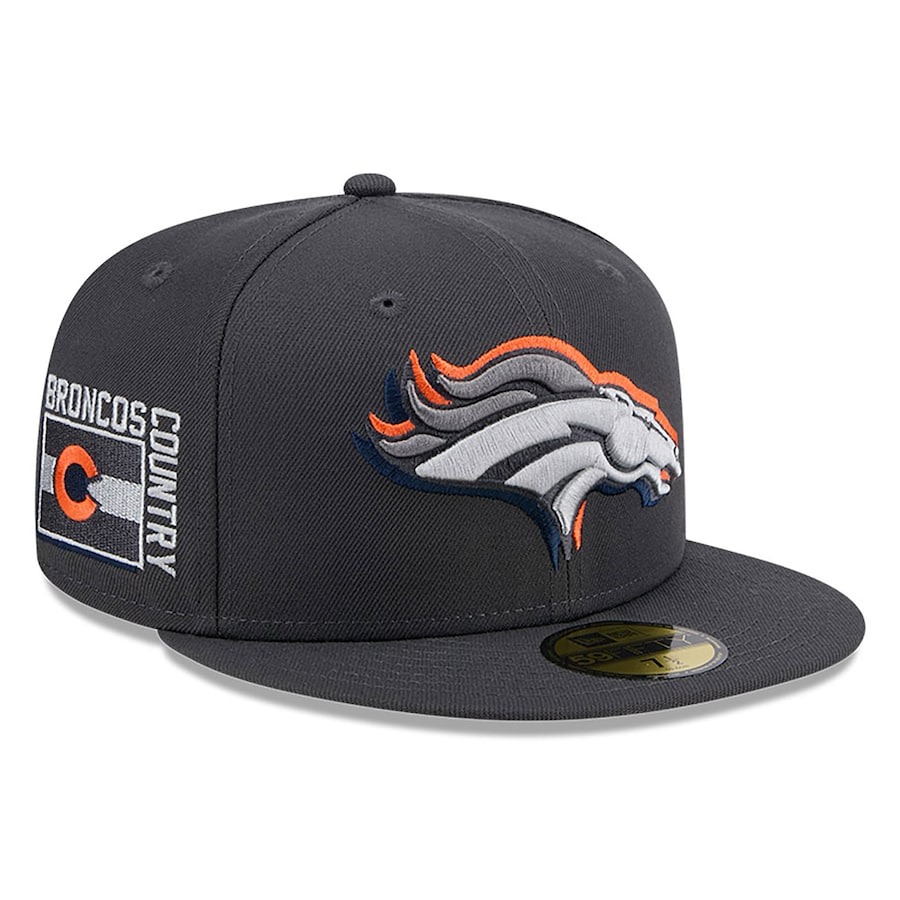 Denver Broncos New Era Official 2024 NFL Draft On Stage 59FIFTY Fitted Hat - Graphite