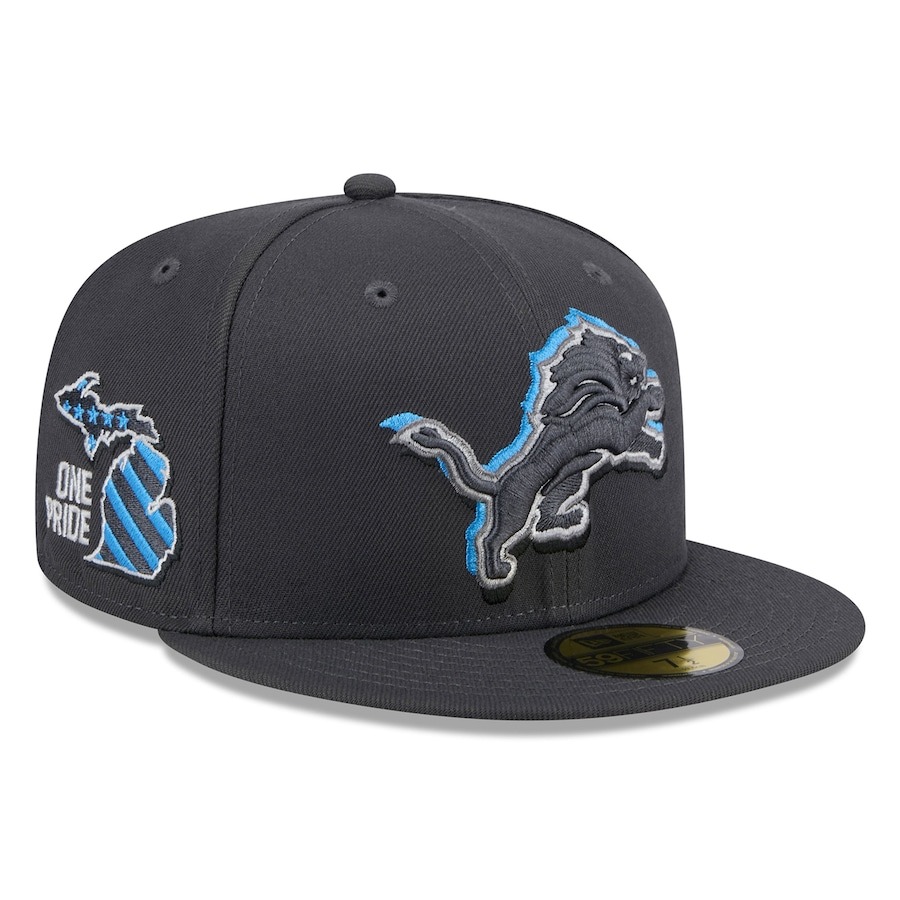 Detroit Lions New Era Official 2024 NFL Draft On Stage 59FIFTY Fitted Hat - Graphite