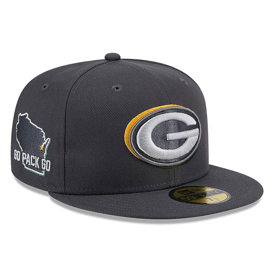Green Bay Packers New Era Official 2024 NFL Draft On Stage 59FIFTY Fitted Hat - Graphite