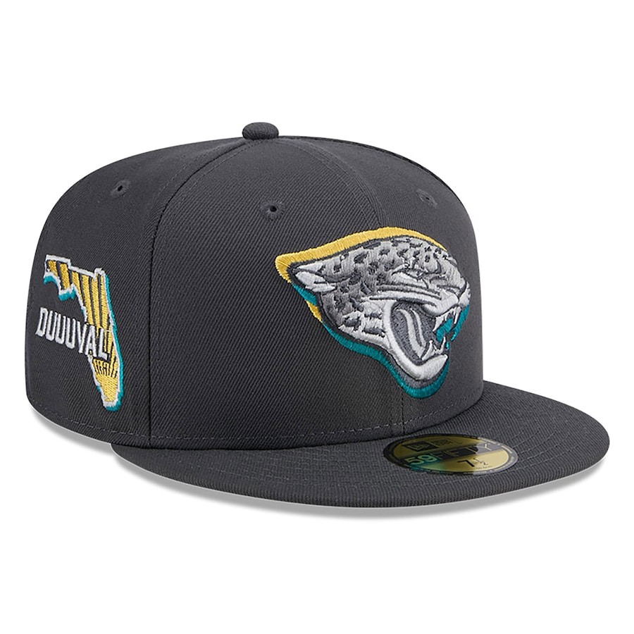 Jacksonville Jaguars New Era Official 2024 NFL Draft On Stage 59FIFTY Fitted Hat - Graphite