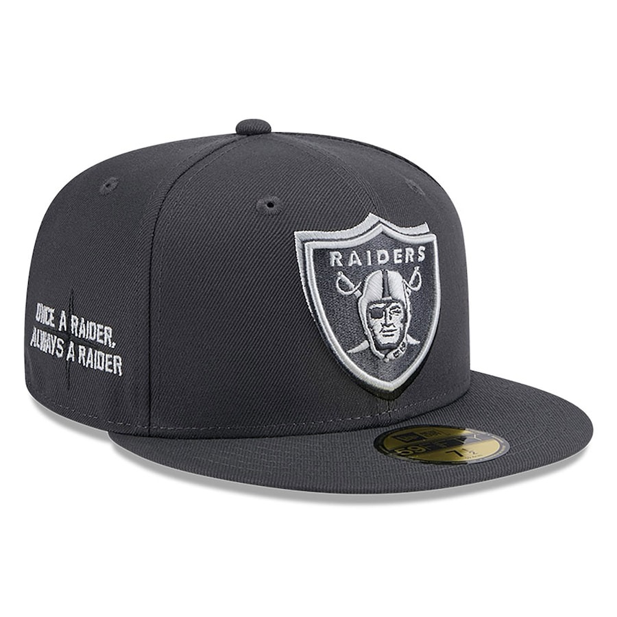 Las Vegas Raiders New Era Official 2024 NFL Draft On Stage 59FIFTY Fitted Hat - Graphite
