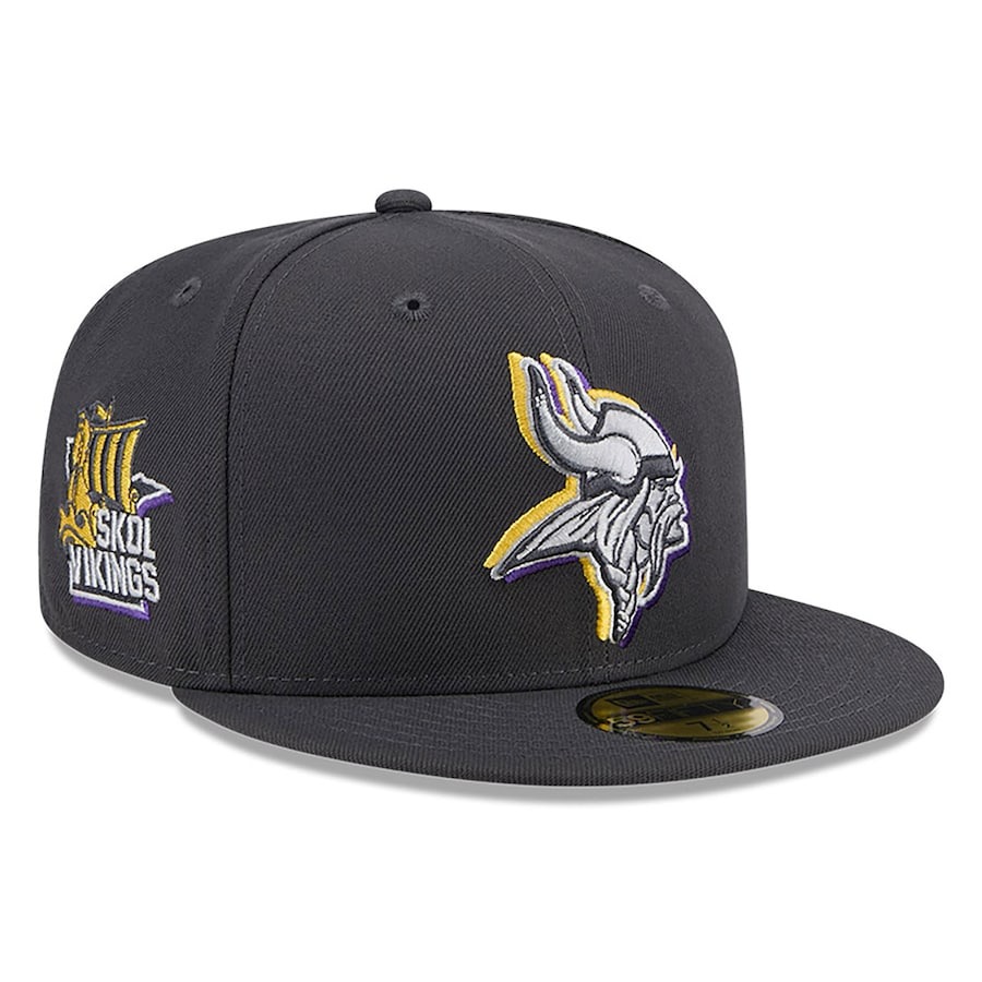 Minnesota Vikings New Era Official 2024 NFL Draft On Stage 59FIFTY Fitted Hat - Graphite
